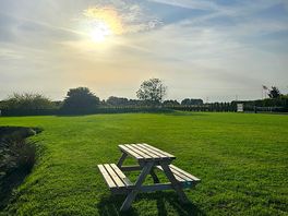 Picnic table at the pond