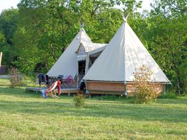 Plenty of green space around the tipis