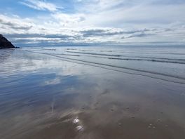 Beach below