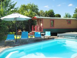 Sunloungers next to the pool