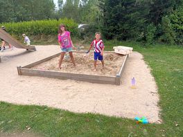 Sand pit in play area
