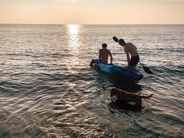 Catching the sunset on the kayak next to the site