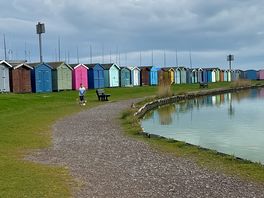 Beach huts around the lake