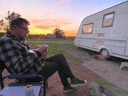 Dinner watching the sunset