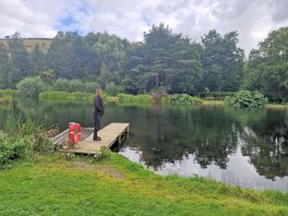 Admiring the smaller lake