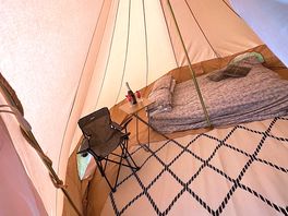 Inside the tent