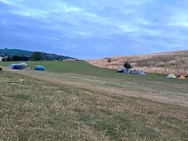 Rolling hills and clear sky