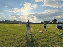 We enjoyed playing swing ball in the evening