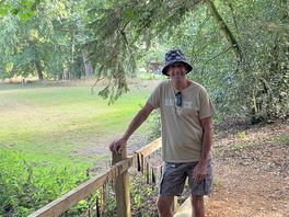 Hubby on a walk around the site 😍