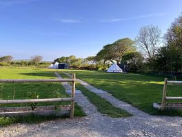 More of the campsite with bell tents.