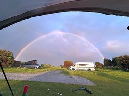 Beautiful rainbow after a little rain shower