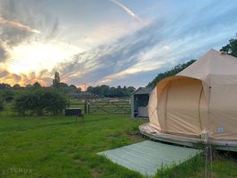 Luna bell tent at sunset