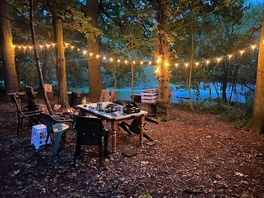Night time with lights on