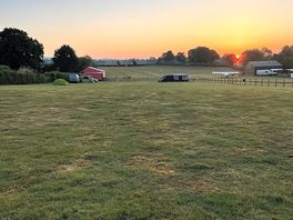 View of the campsite at sunrise