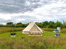 Tent on grass pitch