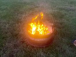 Evening fire pit