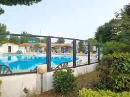 Outdoor pool with slides