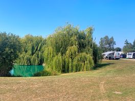 Our pitch near lake 5 which was a nice shade of green/blue