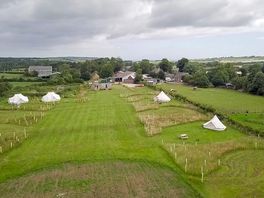 Aerial view across the site