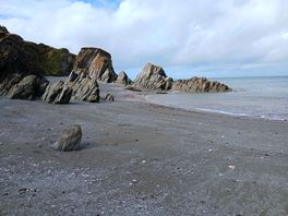 Lee bay beach area. a lovely walk from the campsite..