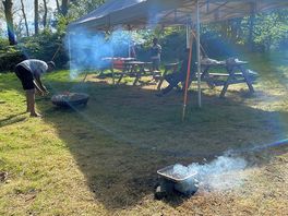 Enjoying our barbecue