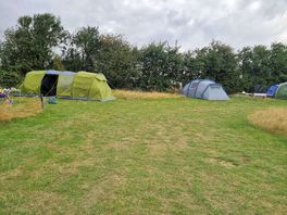 Our green tent, good size pitch not on top on each other