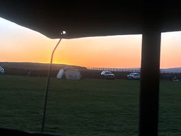 Sunrise from inside our tent box