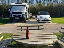 Each plot has its own picnic table and chairs