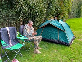 At the tent