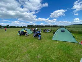 Camping with motorcycle