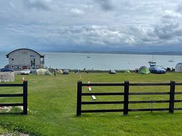 Entrance to camp site. looking out towards the sea.