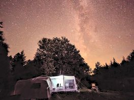 Milky way over the tent
