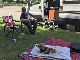 Chilling after long drive.