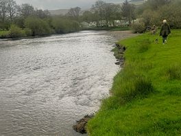 Irfon river running through the site
