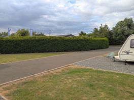 Privacy hedges around each section.