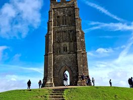 Glastonbury tor can been seen from the site