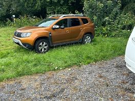 Over grown grass and weeds above car