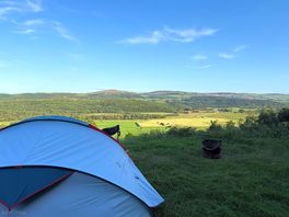 The view from our pitch at the top of the hill at moss side farm.