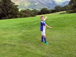 My son loving the views