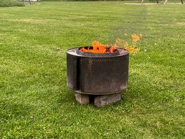 Another fire pit and play area view