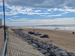 The beach 5 minutes walk