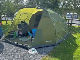 Our pitch with tent on.