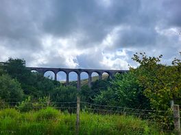 View from the top pitches, steam train went passed on the saturday. kids loved it.