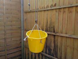 Bucket shower.