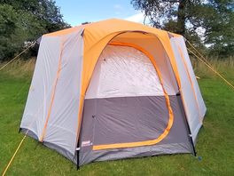 Enjoying our new tent