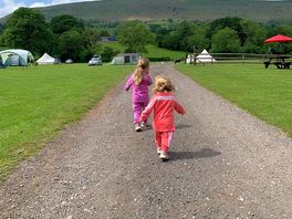 On a little walk with 2 little travelers.