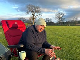 Lovely firepit set up by each pitch