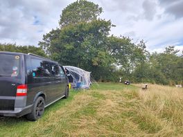 Spacious pitch big enough for van and family sized tent