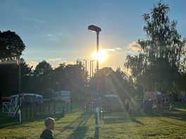 Lovely sunset over the children’s play area.