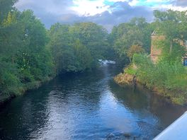 River running through town